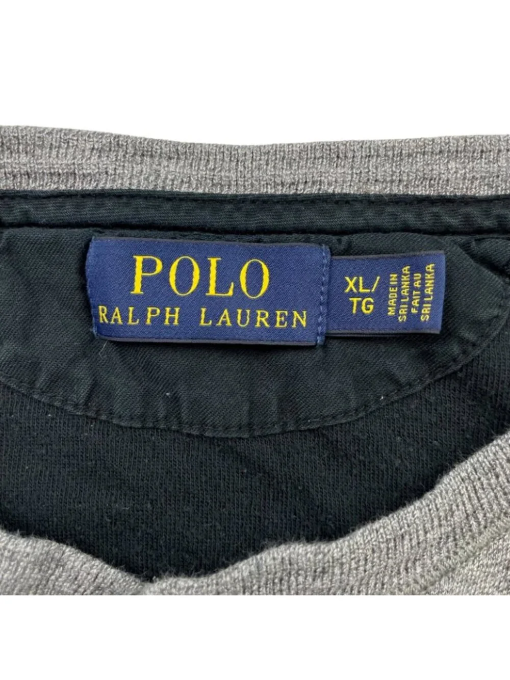 Polo Ralph Lauren Men’s 100% Cotton Fleece Lined L/S Henley T-Shirt Gray • XL